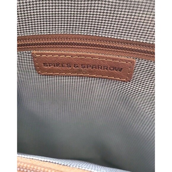 Spikes and Sparrow Brown Cognac Genuine Leather Bag Backpack Purse Adjustable - Picture 6 of 11